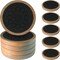 Wood Coasters for Drinks,Absorbent Coaster Sets of 5, Drinks Coasters for Coffee Tabletop Protection, Non-Slip, Non-Stick, Suitable for Kinds of Cups Wooden Table Drink, 4.3 Inches Black